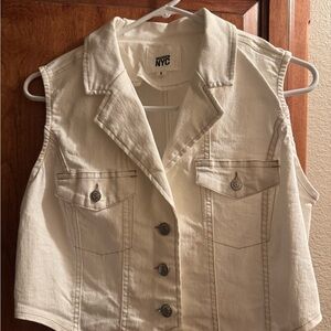 NYC Women's Cream Denim Vest